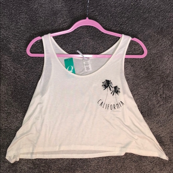 ELLA FANTASIA CALIFORNIA CROP TOP NWT PALM TREES SIZE S - Picture 8 of 13